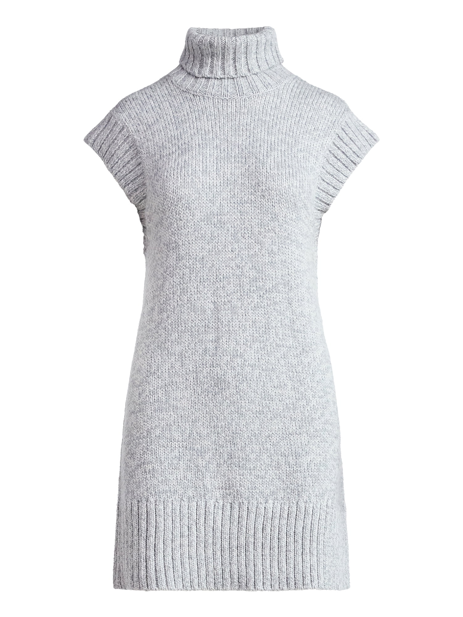Free Assembly Women's Turtleneck Sweater Mini Dress, Sleeveless, Sizes XS-XXL