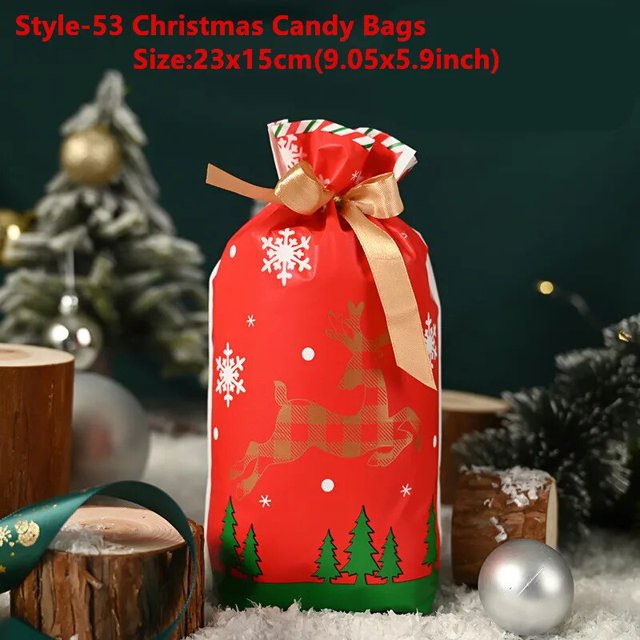 Bolsa de regalo de Dragee de caramelo de Navidad, caja de embalaje de Chocolate de Papá Noel, suministros de decoración de fiesta de año nuevo 2023, 5/10/20 piezas, 2024