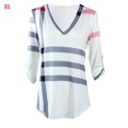 thumbnail image 1 of Camiseta con estampado a cuadros Mujer Otoño Manga 3/4 Blusa con cuello en V profundo Top suelto Inevent AP000101-18B, 1 of 3