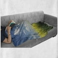 thumbnail image 6 of Country Home Soft Flannel Fleece Throw Blanket, Blooming Rape Field and Clear Sky Clouds Saxony Germany Rustic Eco, Cozy Plush for Indoor and Outdoor Use, 50" x 70", Yellow Green Blue, by Ambesonne, 6 of 6
