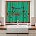 thumbnail image 2 of Ambesonne Bicycle Kitchen Curtains, Desi Art Style Ethnic, 55"x39", Green Brown Orange, 2 of 3