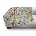 thumbnail image 3 of Cartoon Soft Flannel Fleece Throw Blanket, Colorful Forest with Owls Trees Leafs Mushrooms and Flowers Drawing Style, Cozy Plush for Indoor and Outdoor Use, 60" x 80", Multicolor, by Ambesonne, 3 of 6