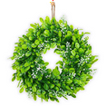 thumbnail image 7 of 4 Pack Artificial Boxwood Wreath Faux Artificial Wreath Front Door Hanging Wreath Decoration, 10 Inches, 7 of 7