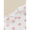 thumbnail image 5 of Bagilaanoe 2pcs Toddler Baby Girl Shorts Set Short Sleeve Heart Print T Shirt Tops + Shorts 6M 12M 18M 24M 3T 4T Kids Casual Summer Clothes, 5 of 7