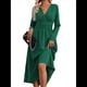thumbnail image 2 of Vestido de Larga para Mujer, Elegante, con Escote en V, Holgado, para Invitadas de Boda, Fiestas, Formales, para Otoño. Verde XL, 2 of 9