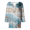 thumbnail image 3 of Tmtolofot Women's Print Tops,Sexy V Neck Tunic Top,3/4 Sleeves Button Down T-Shirts,Cute Soft Comfortable Shirt,2024 Summer Fashion Sportswear Shirts，3_Light Blue，Small, 3 of 4