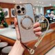 thumbnail image 1 of For iPhone 16 Pro Max Case Compatible with MagSafe Electroplated Gradient Glitter Phone Cover with L, 1 of 5