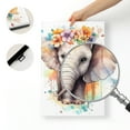 thumbnail image 6 of WFSposter Nursery Animal Canvas Wall Art Baby Elephant Picture Prints Wild Animal with Floral Paintings for Kid Room Decor Framed, 6 of 7