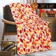 thumbnail image 2 of Elegant Comfort Halloween Themed Lightweight Throw Blanket - Soft, Comfty, and Plush - Ideal for Lounging During Spooky Season, 50 x 60 inches, Autumn Leaves, Throw Blanket, 2 of 5