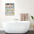 thumbnail image 6 of wash clothe Rules Canvas wall prints White simple Wood Background Bathroom interest printing Signs Framed HD Picture Art Home Decoration Easy to Hang Size 12x16 inches, 6 of 6