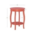 thumbnail image 5 of Powell Fiore Round Indoor Accent Side Table with Shelf, 24" Tall, Coral, 5 of 6