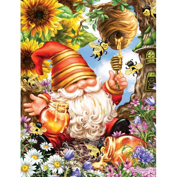 Springbok 500 Piece Gnome Worries Bee Happy Jigsaw Puzzle for Adults and Family