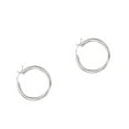 thumbnail image 2 of JewelStop 14K White Gold Hoop Earrings - 3x25mm, (1/8 Inches x 1"), 2 of 5
