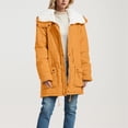 thumbnail image 2 of felwors Women's Winter Mid Length Thick Warm Lamb Wool Lined Jacket Coat Yellow, XL, 2 of 4