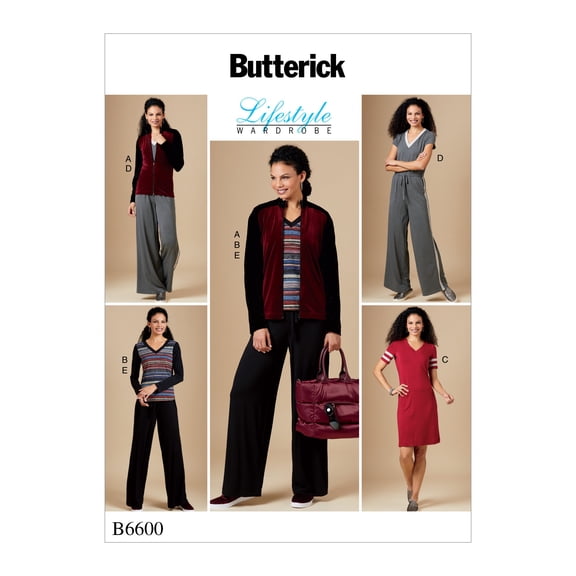 Butterick Pattern Misses' Jacket, Top, Dress, Jumpsuit and Pants-XS-S-M