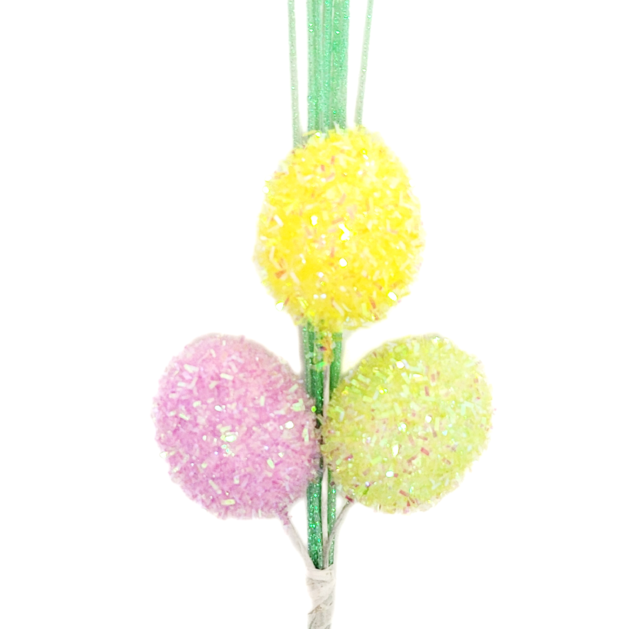 Way To Celebrate Easter Tinsel Egg Clips with green glitter grass accent Assortment