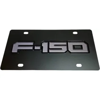 Stealth Black Carbon Steel Vanity License Plate 3D Subdued Logo Emblem Stealth Black Carbon Steel Vanity License Plate 3D Subdued Logo Emblem