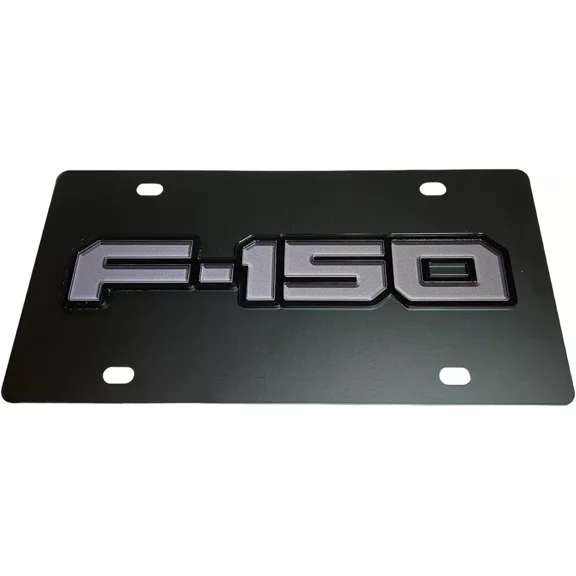 Ford F-150 3D Stealth Matte Monochromatic Black License Plate Official Licensed