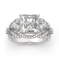 thumbnail image 2 of Blue Jewel 2 Ct White Princess Cut Diamond Ring - 14K White Gold Plated Rings - Swiral Engagement Wedding Prong Setting Ring for Women's - Bypass Party Wear Diamond Rings - Beautiful Diamond Jewelry, 2 of 12