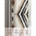 thumbnail image 7 of Boho Black Brown Semi Sheer Curtains 54 Inch Length 2 Panels Set, Vintage Geometric Southwestern Ethnic Sheer Kitchen Curtain Privacy Voile Window Curtain for Living Room Bedroom Rod Pocket Drapes, 7 of 7