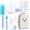Blue, variant on Travel Baby Bottle Cleaner Kit, 7 in 1 Portable Silicone Brush Set with Drying Rack and Leak-Proof Soap Dispenser, Blue