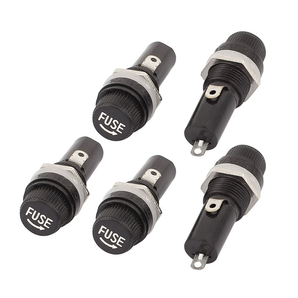 5 Pcs 6mmx30mm Type Fuse Tube Holder Black 125V 15A 250V 10A Walmart