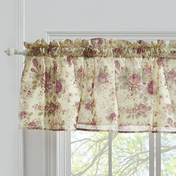 Global Trends Antique Rose Window Valance Com Global Trends Antique Rose Window, What Is The Average Length Of A Curtain Valance