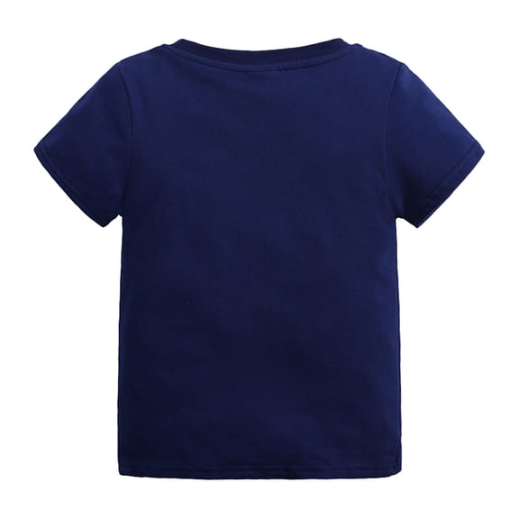 Vedolay Cute Tops Boys Button Down Shirt Casual Cotton Kids Summer Tops with One Pocket,Navy 5-6 Years