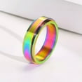 thumbnail image 2 of Mystic Rainbow Spinner Band Men Women Stainless Steel Anniversary Ring Size 5-12, 2 of 5