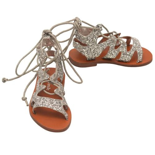 girls silver gladiator sandals
