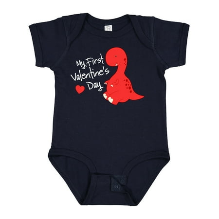 

Inktastic My First Valentine s Day Red Dinosaur with a Heart Gift Baby Boy or Baby Girl Bodysuit