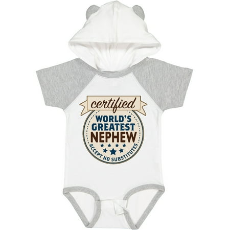 

Inktastic Certified World s Greatest Nephew Accept No Substitutes Gift Baby Boy Bodysuit