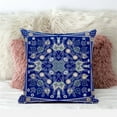 thumbnail image 2 of Amrita Sen Designs  18 x 18 in. Paisley Leaf Geo Broadcloth Indoor & Outdoor Zippered Pillow - Midnight Blue, Beige & White, 2 of 5