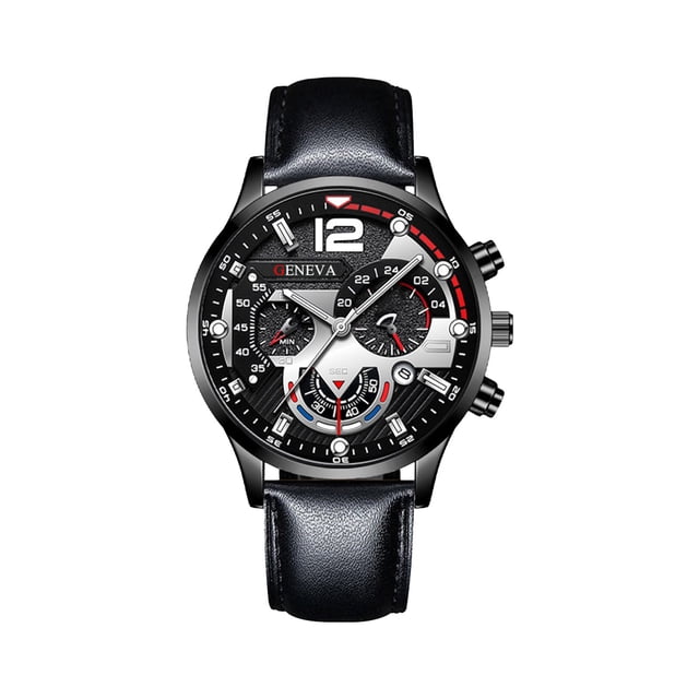 Reloj de cuarzo para mujer, relojes para mujer, reloj de cuarzo noctilucente, adhesivo mecánico, diseño de múltiples esferas, correa de cuero, estilo informal, reloj de pulsera, esfera antiarañazos, p