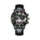 thumbnail image 1 of Reloj de cuarzo noctilucente con pegatinas mecánicas, diseño de múltiples esferas, correa de cuero, estilo informal, reloj de pulsera, esfera antiarañazos, para hombres y mujeres, con forma de bola de, 1 of 3
