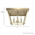 thumbnail image 5 of Hunter - Laurel Ridge 4-light Alturas Gold, Large Flush Mount Light, Dimmable, Formal Style, Square Shaped, for Bedrooms, Dining, Living Rooms - 19075, 5 of 6
