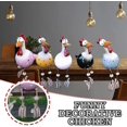thumbnail image 3 of Un juego de 5 decoraciones de jardín de pollo de cerámica - para terrazas, jardines y balcones (polvo negro, amarillo, azul grisáceo, blanco, morado) Zefei Wu 9024735023067, 3 of 5