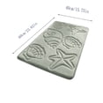 thumbnail image 2 of Memory Foam Shell Starfish Bath Rugs Sets Ocean Beach Bathroom Mat Soft Absorbent Non Slip Floor Carpet for Coastal Bedroom Living Room Kitchen Entryway (Green, 23.6x15.7''), 2 of 8