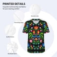 thumbnail image 4 of Balery Roosters and Flowers Baseball Jersey for Men Casual Button Down Shirts Short Sleeve Active Team Sports Uniform-X-Large, 4 of 9