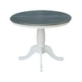 thumbnail image 5 of International Concepts 36" Wood Round Table With 12" Leaf in White/Heather Gray, 5 of 14