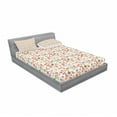 thumbnail image 3 of Ambesonne Colorful Fitted Sheet & Pillow Sham Set, Abstract Ornamental Birds, Twin, Multicolor, 3 of 3