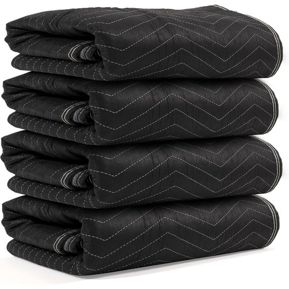 US Cargo Control 95 lb/Dozen, Machine Washable 80"x72" Large Heavy Duty Moving Blanket, MBSUPREME95 Supreme Mover, 4-Pack