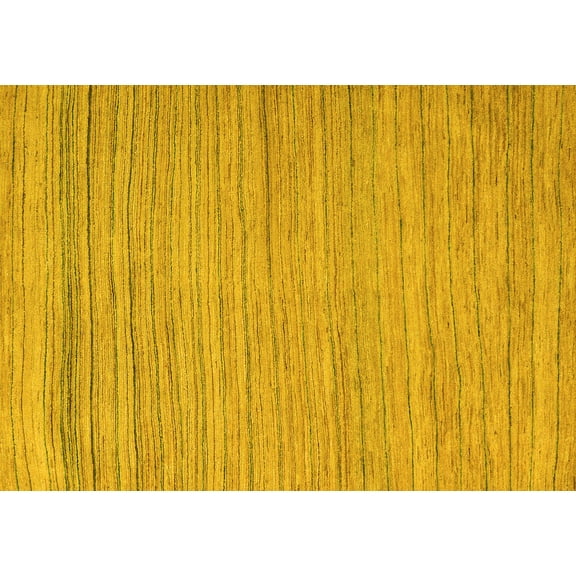 Ahgly Company Machine Washable Indoor Rectangle Abstract Yellow Modern Area Rugs, 5' x 7'