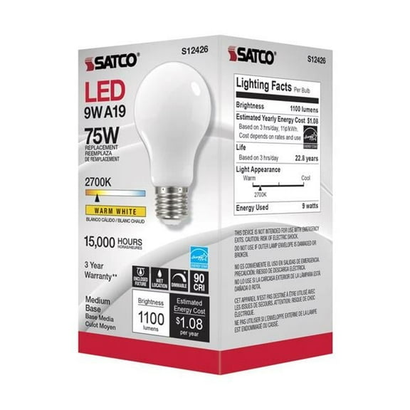 A19 E26 Medium Soft White 75W Equivalence LED Bulb