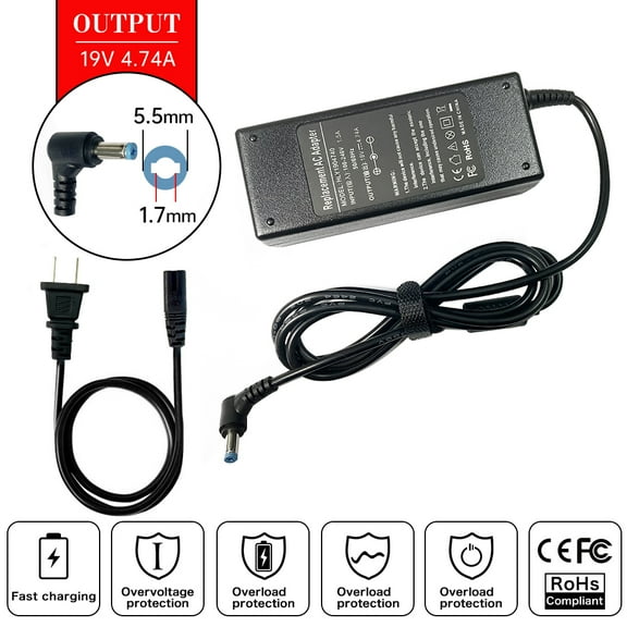Laptop AC Adapter Charger for Gateway MX6961 ML3000 MT3000 NX500 ML6226 ML6226B MT6840 MT3419 MT3423 MT3705 MT3708 NX500X NX570 MT3110C 8510GH ML6227B 8510GZ M685 ML3108Q MX6124 MX6627 MX6629 MX6650