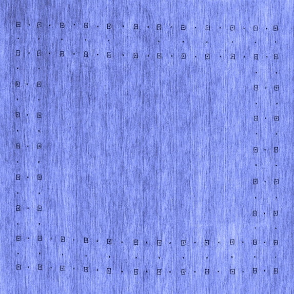 Ahgly Company Machine Washable Indoor Square Abstract Blue Contemporary Area Rugs, 4' Square