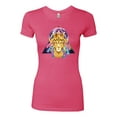 thumbnail image 2 of Lion Throne King Crown Animal Lover Womens Slim Fit Junior Tee, Hot Pink, 2XL, 2 of 3