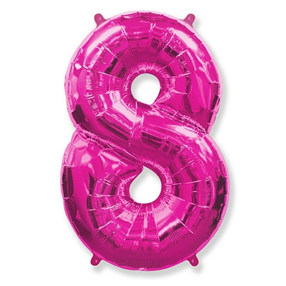 42 inch Number 8 - Fuchsia Foil Mylar Balloon - Party Supplies Decorations