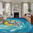 thumbnail image 2 of Funny Art Large Area Rugs 5x8 ft Summer Koala Swimming Blue Sea View Oil Painting Washable Rug Non Slip Indoor Carpet Absorbent Floor Mat for Living Room Bedroom Dining Room, 2 of 9