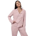 thumbnail image 5 of DHFJKG Womens Pajama Sets Long Sleeve Sleepwear Pants Set 2 Piece Loungewear Comfortable Button Down Lapel Shirt Comfy Nightwear, 5 of 5